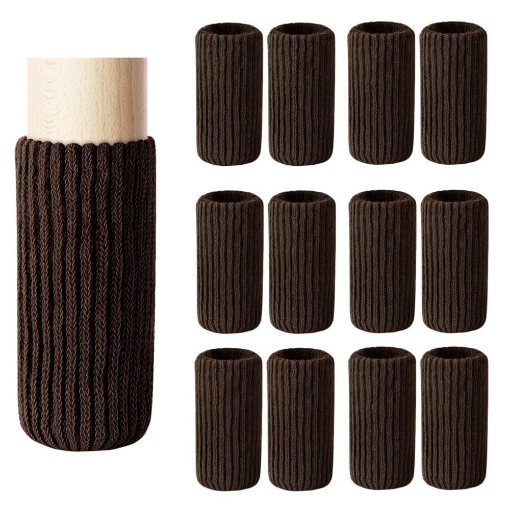 36X Leg Cover Knitting Sock Furniture Table Feet Pads Floor Protector Brown